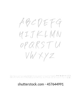Alphabet & number / handwriting - vector