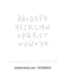Alphabet & number / handwriting - vector