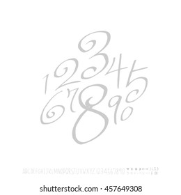 Alphabet & number / handwriting - vector