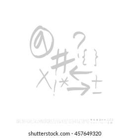 Alphabet & number / handwriting - vector