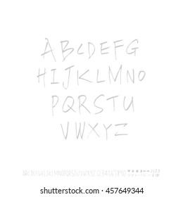Alphabet & number / handwriting - vector