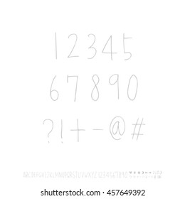 Alphabet & number / handwriting - vector