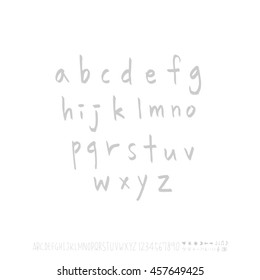 Alphabet & number / handwriting - vector