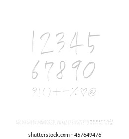 Alphabet & number / handwriting - vector