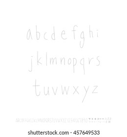 Alphabet & number / handwriting - vector