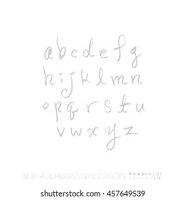 Alphabet & number / handwriting - vector