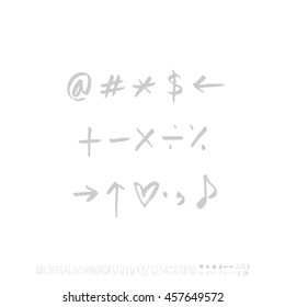Alphabet & number / handwriting - vector