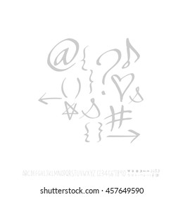 Alphabet & number / handwriting - vector