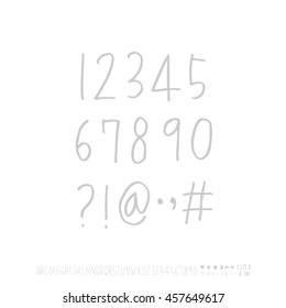 Alphabet & number / handwriting - vector