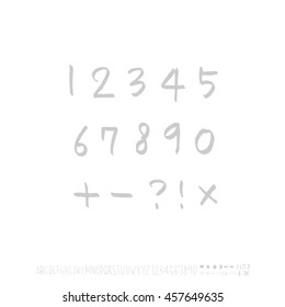 Alphabet & number / handwriting - vector