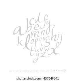 Alphabet & number / handwriting - vector