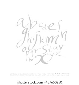 Alphabet & number / handwriting - vector