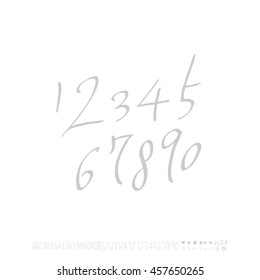 Alphabet & number / handwriting - vector