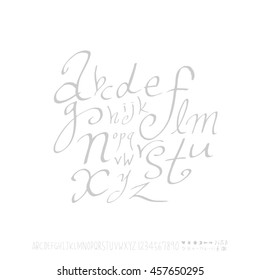 Alphabet & number / handwriting - vector
