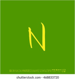Alphabet & number / handwriting - vector