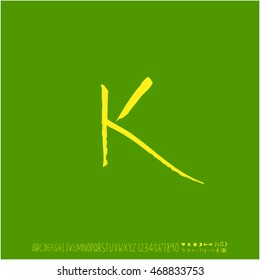 Alphabet & number / handwriting - vector