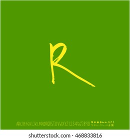 Alphabet & number / handwriting - vector