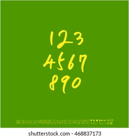 Alphabet & number / handwriting - vector