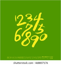 Alphabet & number / handwriting - vector