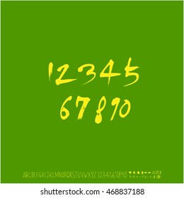 Alphabet & number / handwriting - vector