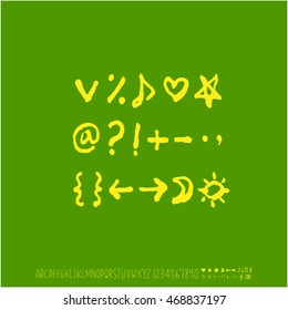 Alphabet & number / handwriting - vector
