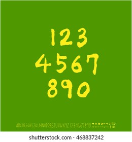 Alphabet & number / handwriting - vector