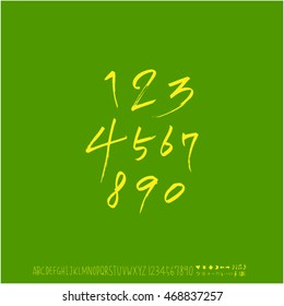 Alphabet & number / handwriting - vector
