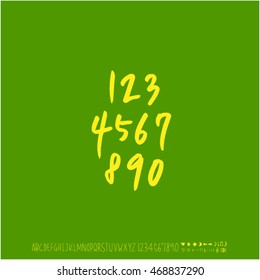 Alphabet & number / handwriting - vector