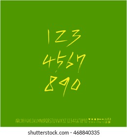 Alphabet & number / handwriting - vector