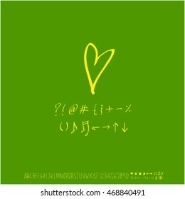 Alphabet & number / handwriting - vector