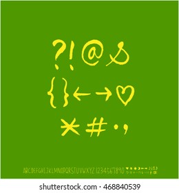 Alphabet & number / handwriting - vector