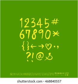 Alphabet & number / handwriting - vector