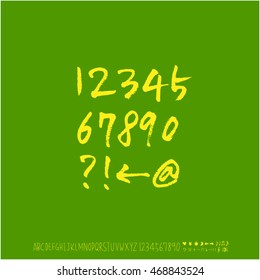 Alphabet & number / handwriting - vector