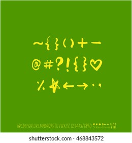 Alphabet & number / handwriting - vector