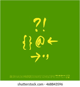 Alphabet & number / handwriting - vector