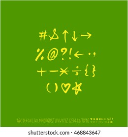 Alphabet & number / handwriting - vector