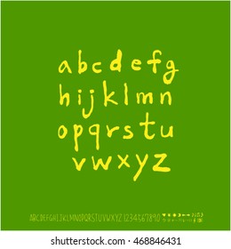 Alphabet & number / handwriting - vector