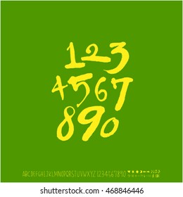 Alphabet & number / handwriting - vector