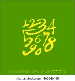 Alphabet & number / handwriting - vector