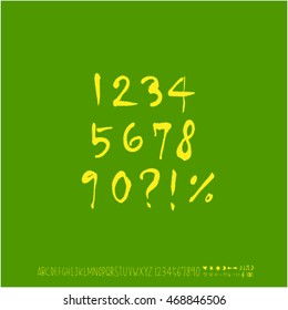 Alphabet & number / handwriting - vector