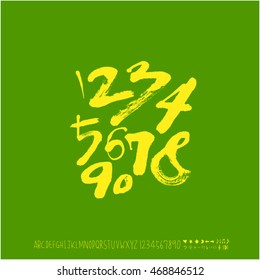 Alphabet & number / handwriting - vector
