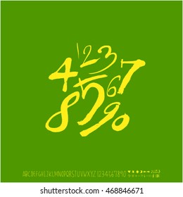 Alphabet & number / handwriting - vector