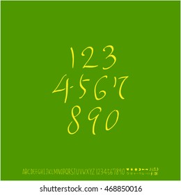 Alphabet & number / handwriting - vector