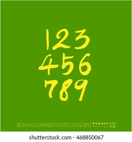Alphabet & number / handwriting - vector