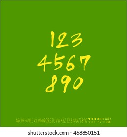 Alphabet & number / handwriting - vector