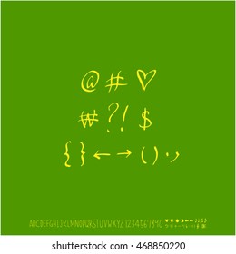 Alphabet & number / handwriting - vector