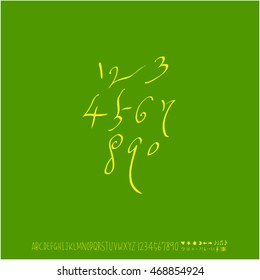 Alphabet & number / handwriting - vector