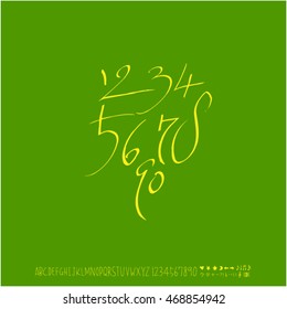 Alphabet & number / handwriting - vector