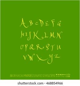 Alphabet & number / handwriting - vector
