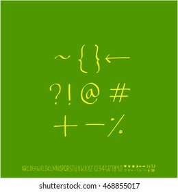 Alphabet & number / handwriting - vector